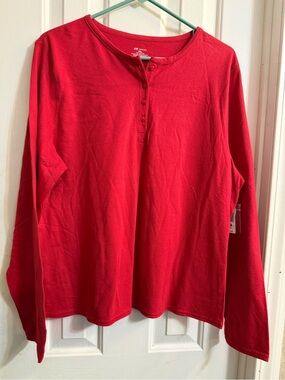 Classic Red Long-Sleeve JK Intimates Top